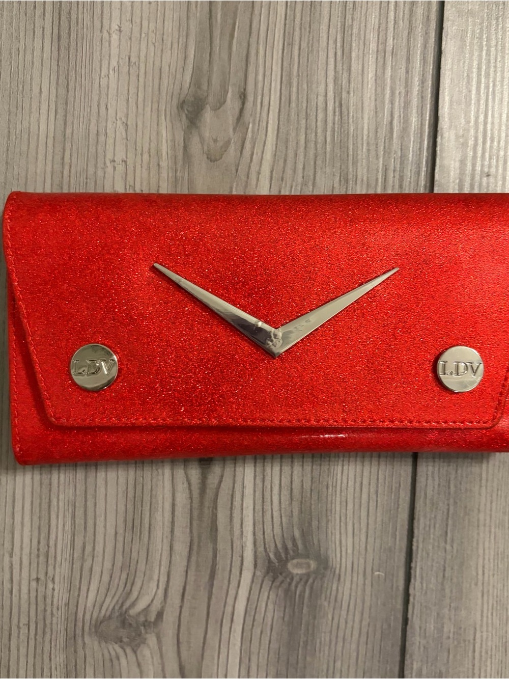 Lux de Ville Red Glitter Envelope Wallet